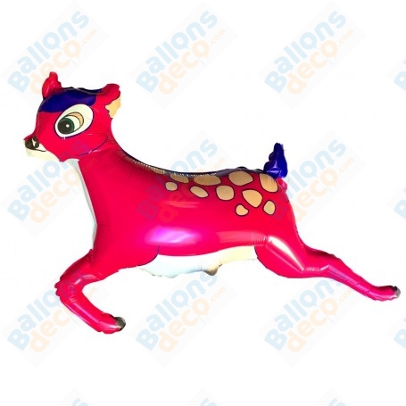 Ballon Biche Rose Animaux de la Forêt, décoration anniversaire