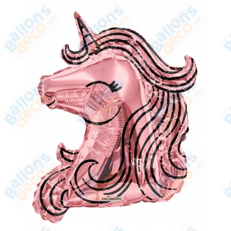 Ballon Licorne Couleur Rose Gold Anniversaire, décoration ballon hélium, Unicorn