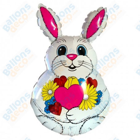 Ballon Lapin Blanc Vintage Anagram, Décoration ballon de Pâques, Animaux de la ferme.