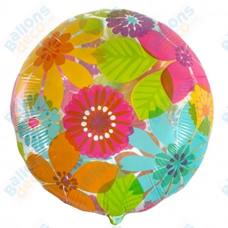 Ballon Fleurs et Feuilles Transparent Anagram