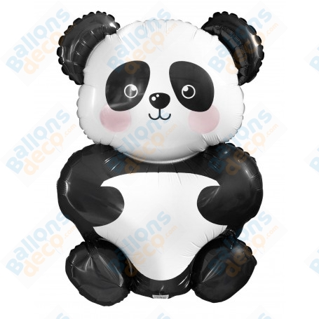 Ballon Panda Timide, décoration ballon anniversaire, animaux de la jungle, hélium
