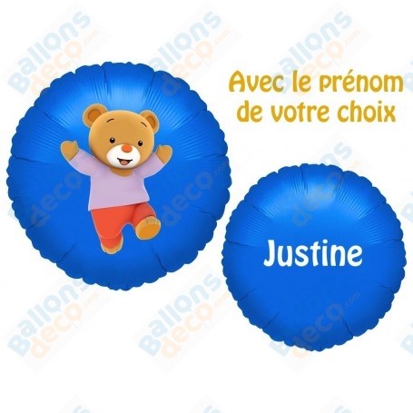 Ballon Doudou T'choupi avec Prénom d'Enfant Anniversaire
