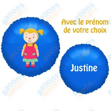 Ballon Jeanne T'choupi avec Prénom d'Enfant Anniversaire