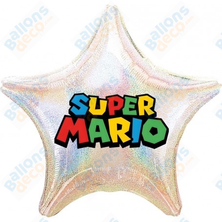 Ballon Super Mario Bros Étoile Personnalisable 1 face Anniversaire Nintendo