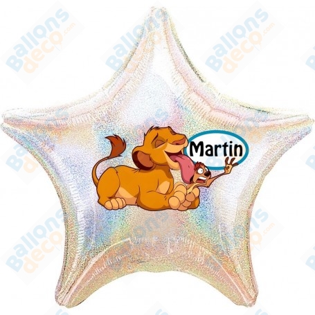 Ballon Simba et Timon Étoile Personnalisable Disney Anniversaire 1 Face, Décorations ballons pour anniversaire.