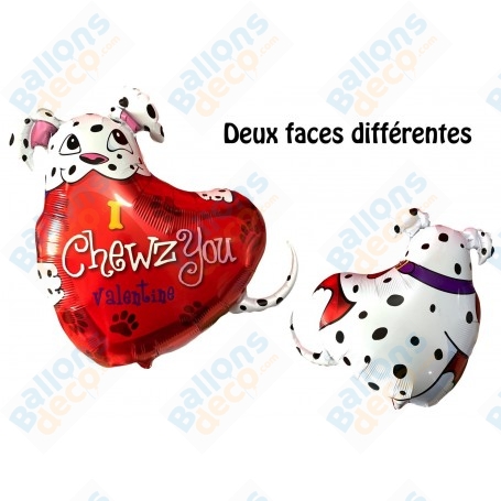 Ballon Coeur chien Dalmatien Saint Valentin, décoration ballon St-Valentin.