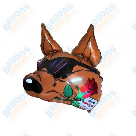 Ballon Chien Love Ya Baby Vintage, décoration ballon St-Valentin, Décoration vitrine.