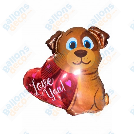 Ballon Chien Coeur Love You Mini