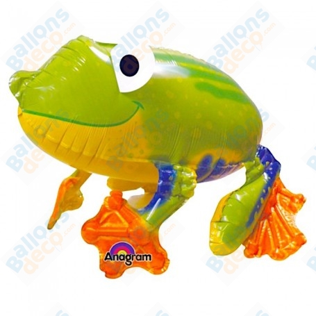 Ballon Grenouille verte Buddy AirWalkers, décoration ballons anniversaire, Animaux aquatique.