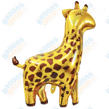 Ballon Girafe Or et Marron, décoration ballon animaux d'Afrique, décoration anniversaire.