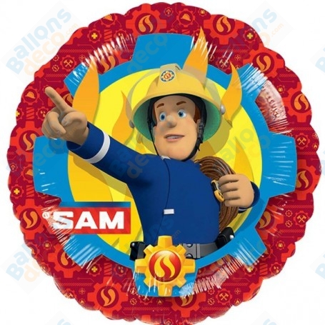 Ballon Sam le Pompier Rouge Rond, Décorations ballons pour anniversaire.