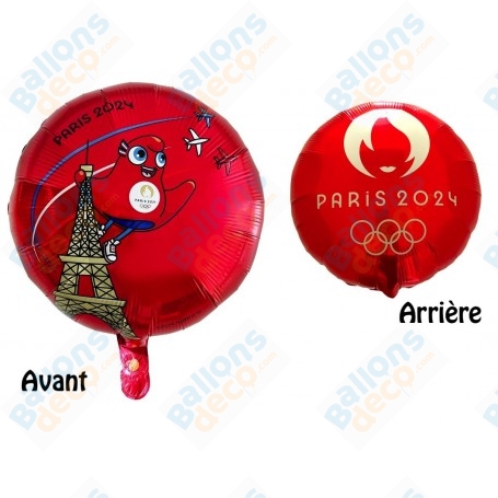 Ballon Rouge deux faces Jeux Olympique de Paris 2024