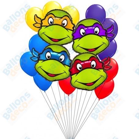 Ballons Les Tortues Ninjas Têtes En Grappe, Anniversaire enfant