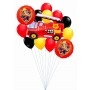 Ballons Sam le Pompier en Grappe Rouge, Décorations ballons pour anniversaire.