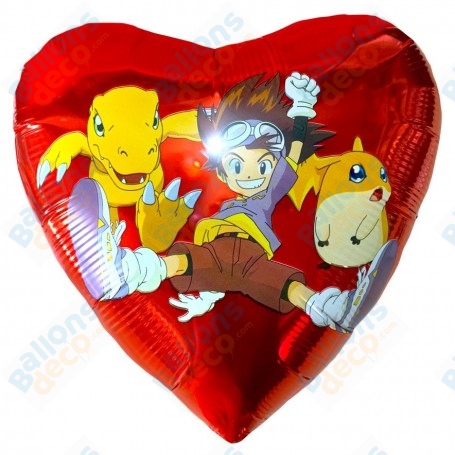 Ballon Coeur Rouge Digimon