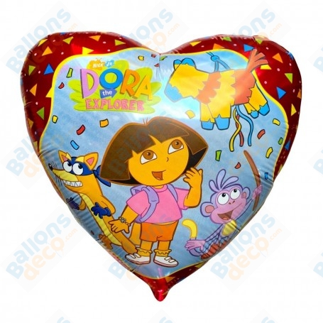 Ballon Dora L'exploratrice Coeur Flexmetal Anniversaire, Décorations ballons pour anniversaire.