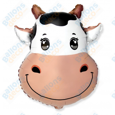 Ballon Tête de Vache Mignonne, décoration ballon Animaux de la ferme, Anniversaire.