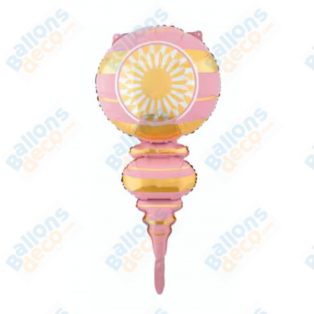 Ballon Boule de Noël Rose et Or, décoration ballon de Noël, décoration de vitrine magasin.