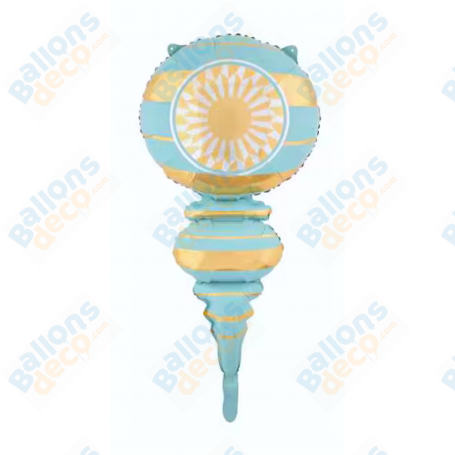 Ballon Boule de Noël Bleu Ciel et Or, Décoration Vitrine de Noël