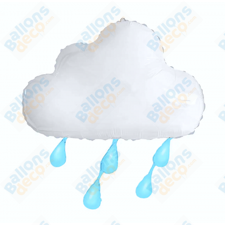 Ballon Nuage et Gouttes de Pluie