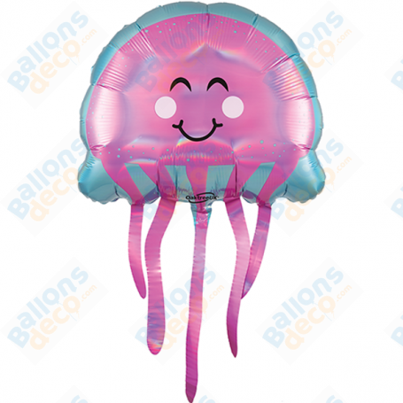 Ballon Méduse Cartoon Lilas, décorations ballons avec des Animaux aquatique, anniversaire enfant.