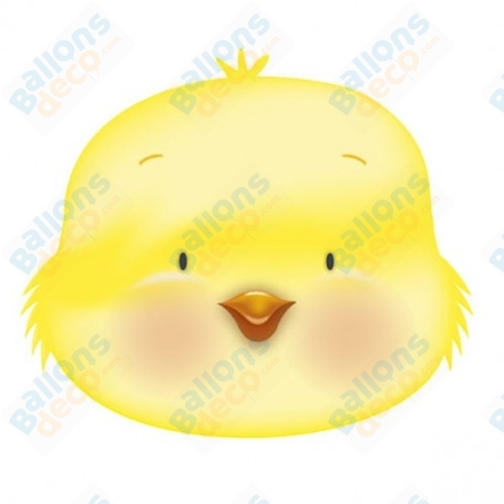 Ballon Tête de Poussin Jaune Aquarelle, Décoration ballons de Pâques.