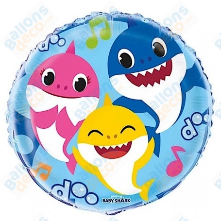 Ballon Baby Shark Rond Groupe