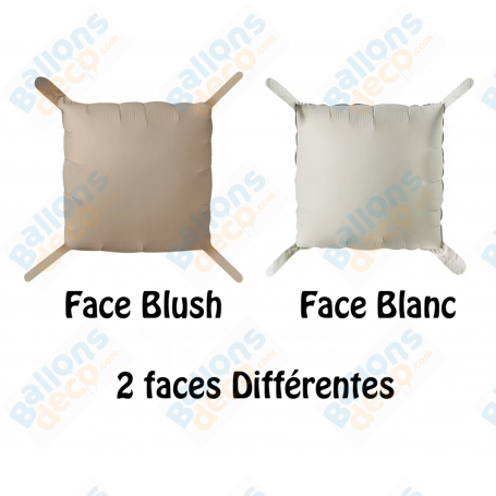 Ballon Blanc et Blush Carré Arche ou Mur 55 cm