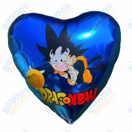 Ballon Dragon Ball Z Goku Coeur Bleu, Décorations ballons pour anniversaire Manga.