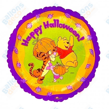 Ballon Winnie L'ourson et Amis D'Halloween, décoration ballon pour une vitrine Halloween.