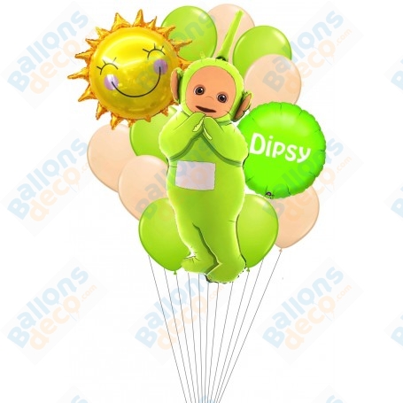 Ballons Télétubbies Dipsy Vert en Grappes de Luxe