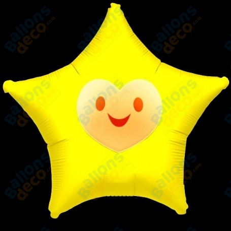 Ballon Star Étoile Jaune de Wish, décorations ballons Anniversaire Disney.