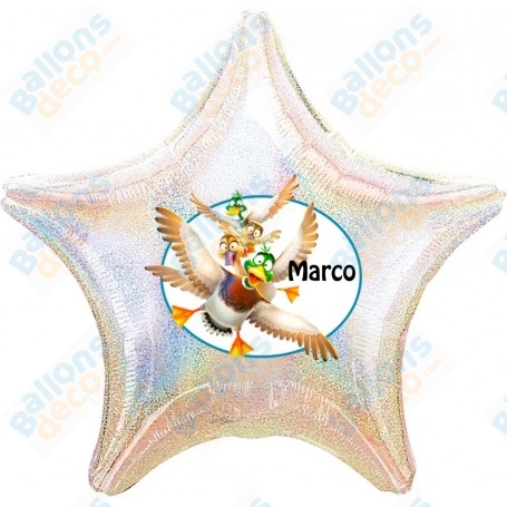 Ballon Migration Canards Dessin Animé Personnalisable, Anniversaire 1 face