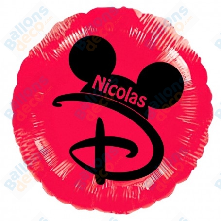 Ballon Prénom Oreilles de Mickey Rouge, Anniversaire Disneyland Paris, Décorations ballons pour anniversaire.