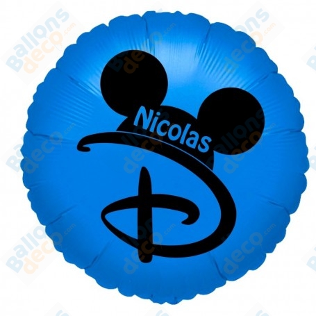 Ballon Prénom Oreilles de Mickey Bleu, Anniversaire Disneyland Paris, Décorations ballons pour anniversaire.