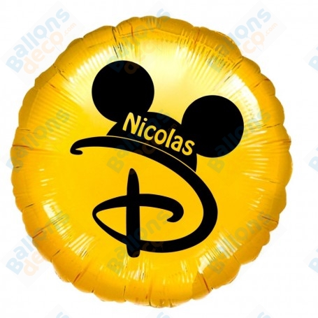 Ballon Prénom Oreilles de Mickey Or, Anniversaire Disneyland Paris, Décorations ballons pour anniversaire.