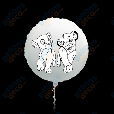 Ballon Simba et Nala Coloriage, DIY anniversaire Disney