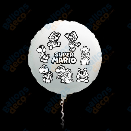 Ballon Super Mario Bros Coloriage, DIY anniversaire