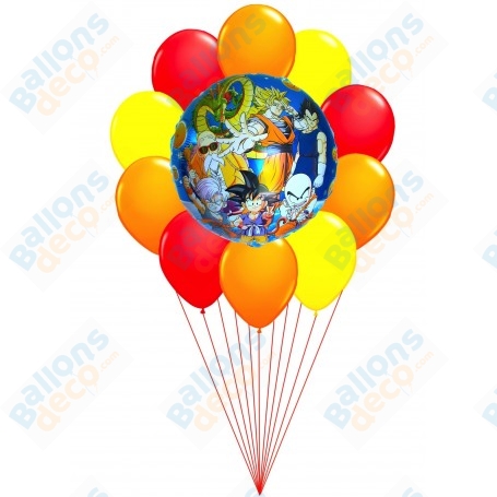 Ballons Dragon Ball Z Groupe en Grappe, Décorations ballons pour anniversaire manga japonais.