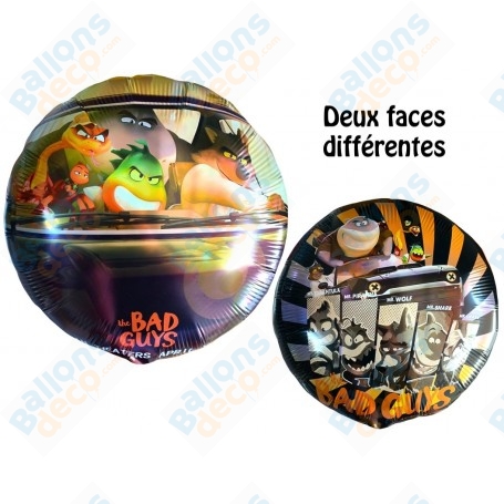Ballon Les Bad Guys Rond 2 Faces, Anniversaire enfant