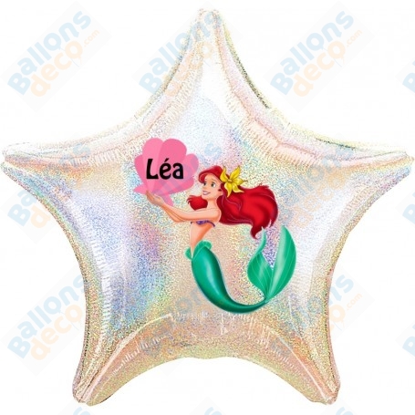Ballon Ariel La Petite Sirène Personnalisable 1 face Disney, Décorations ballons pour anniversaire.
