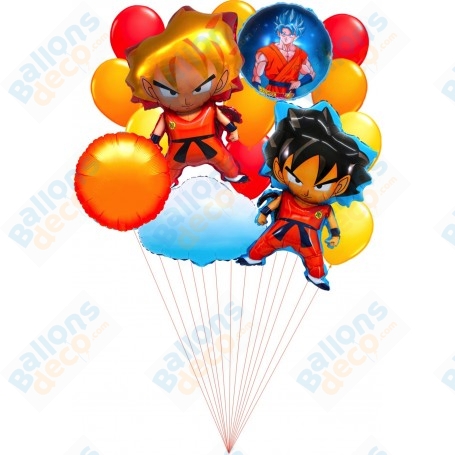 Ballons Dragon Ball Z de Luxe Grappe, Décorations ballons pour anniversaire Manga Japonais.