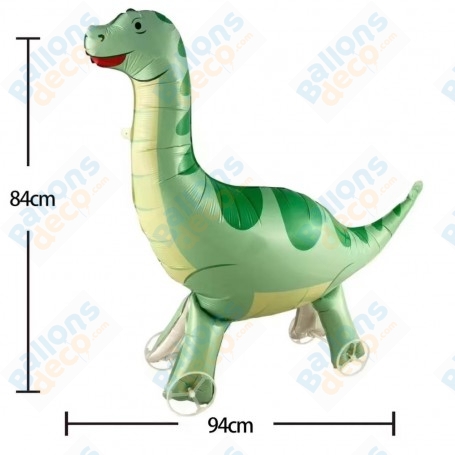 Ballon Dinosaure Vert à Roulettes, décorations ballons Animaux Préhistorique.