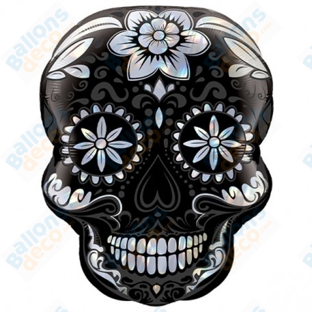 Ballon Tête de Squelette Dia de Los Muertos Lazer, Décoration Halloween