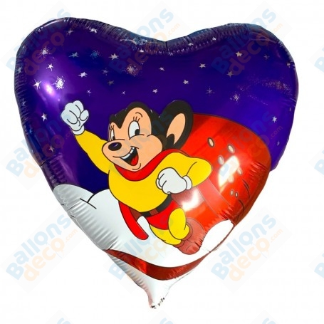 Ballon Super Souris Coeur Flexmetal, Ballon Vintage