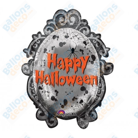 Ballon Miroir Happy Halloween, Décoration Halloween
