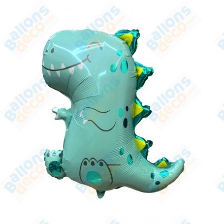 Ballon Dinosaure Vert et Turquoise Flexmetal, ballons Anniversaire Préhistorique