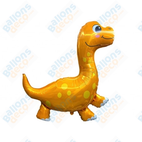 Ballon Diplodocus Orange Flexmetal, décorations ballons Animaux de la préhistoire