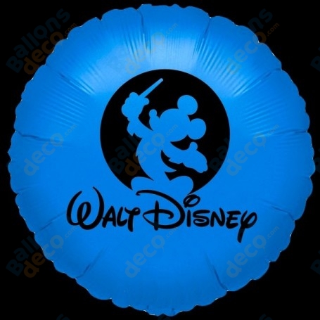 Ballon Walt Disney Bleu Logo, Décoration Ballons anniversaire Disney.