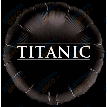 Ballon Titanic Logo Noir, décoration anniversaire